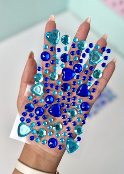 استیکر نگین قلب آبی حبابی