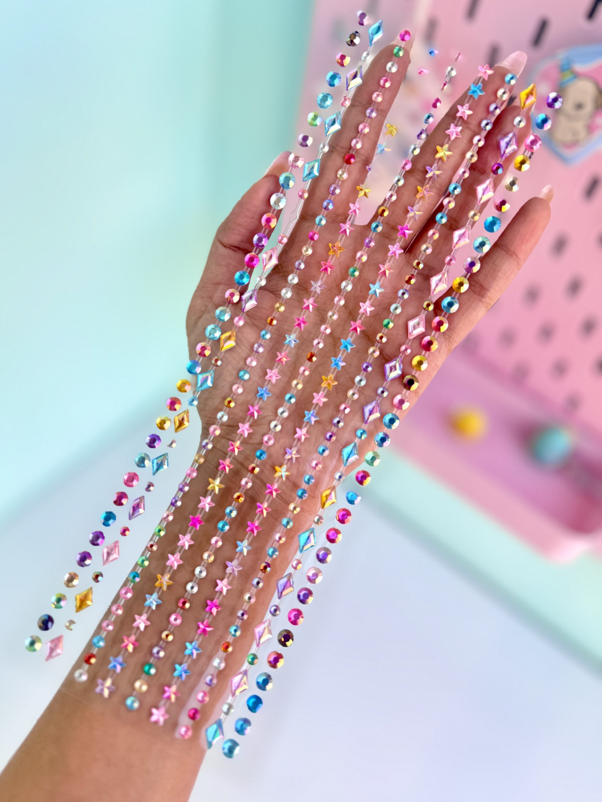 استیکر نگین طرحدار رنگی رنگی
