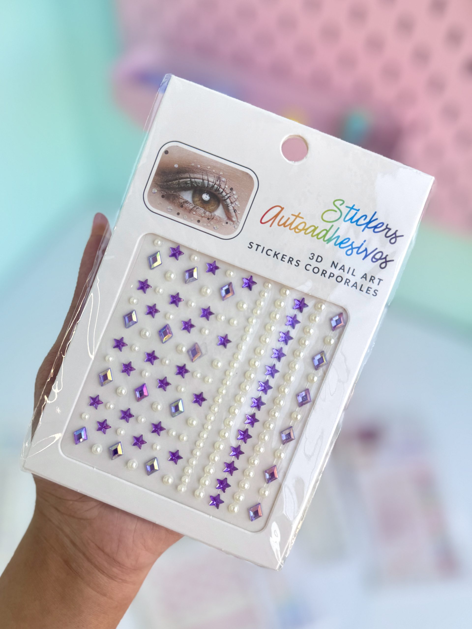 استیکر نگین ستاره و لوزی بنفش
