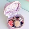 کیف لوازم آرایشی صندوقچه ای راه راه صورتی