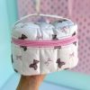 کیف لوازم آرایشی صندوقچه ای تدی و پاپیون صورتی