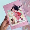 دفتر 50 برگ دختر و پاپی کیوت صورتی