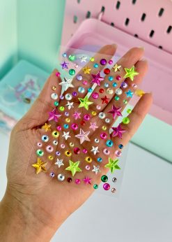 استیکر نگین ستاره و دایره رنگی کوچک